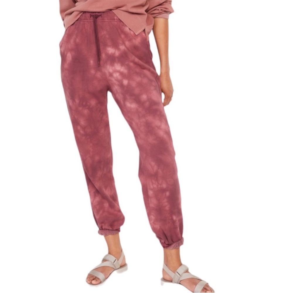 NWT Red Tie-dye Sweatpants Women’s Old Navy size Small - Picture 1 of 12